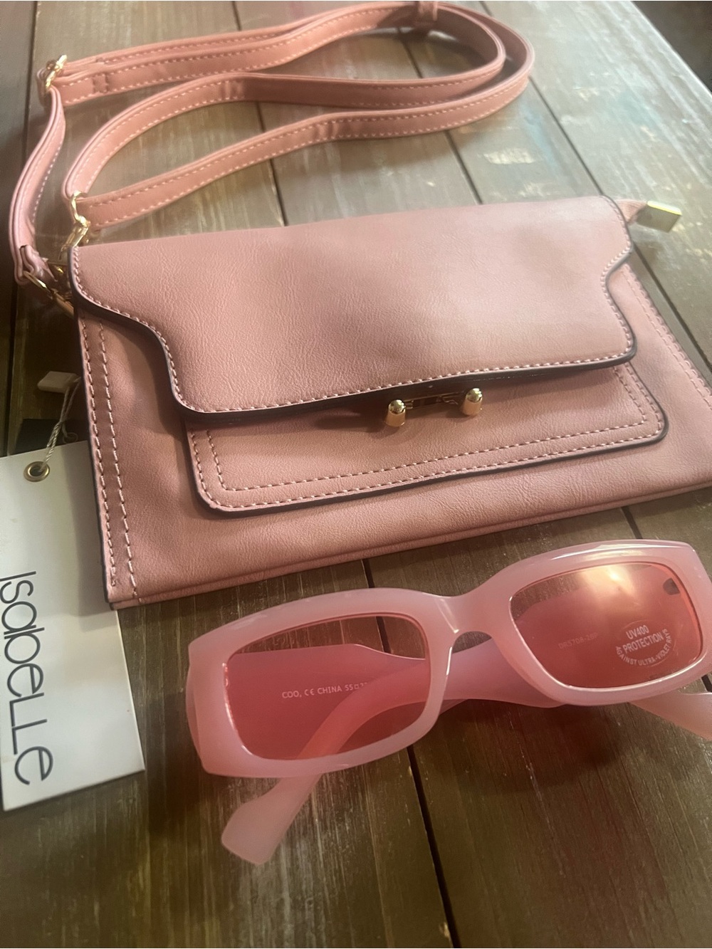 Isabelle Pink Crossbody Bag - Stylish Women's Crossbody & Pink Sunglasses NWT